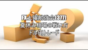 FX土曜勉強会(377)夏休み相場の戦い方　ドル円トレード