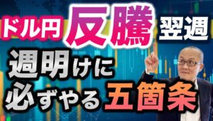 【2024年8月19日】ドル円反騰翌週    週明けに必ずやる五箇条　7月中旬以降の市場混乱が一旦収束となる可能性も相応にあり　目先のイベント等のリスク要因は基本動作として確認しておきたいところ