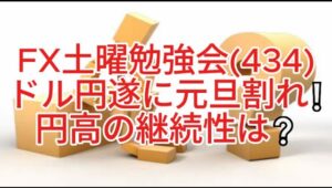 FX土曜勉強会(434)ドル円遂に元旦割れ❕円高の継続性は❔