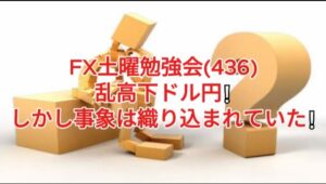 FX土曜勉強会(436)乱高下ドル円❕しかし事象は織り込まれていた❕